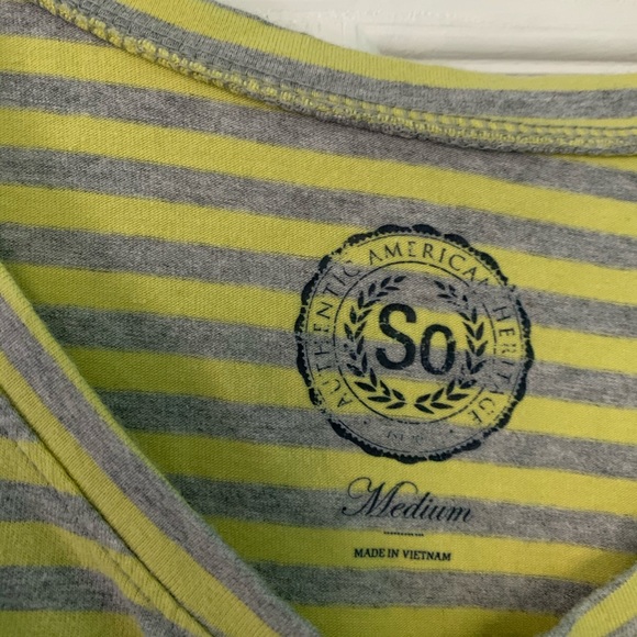 Grey and Neon Yellow Peplum Top - Picture 4 of 6